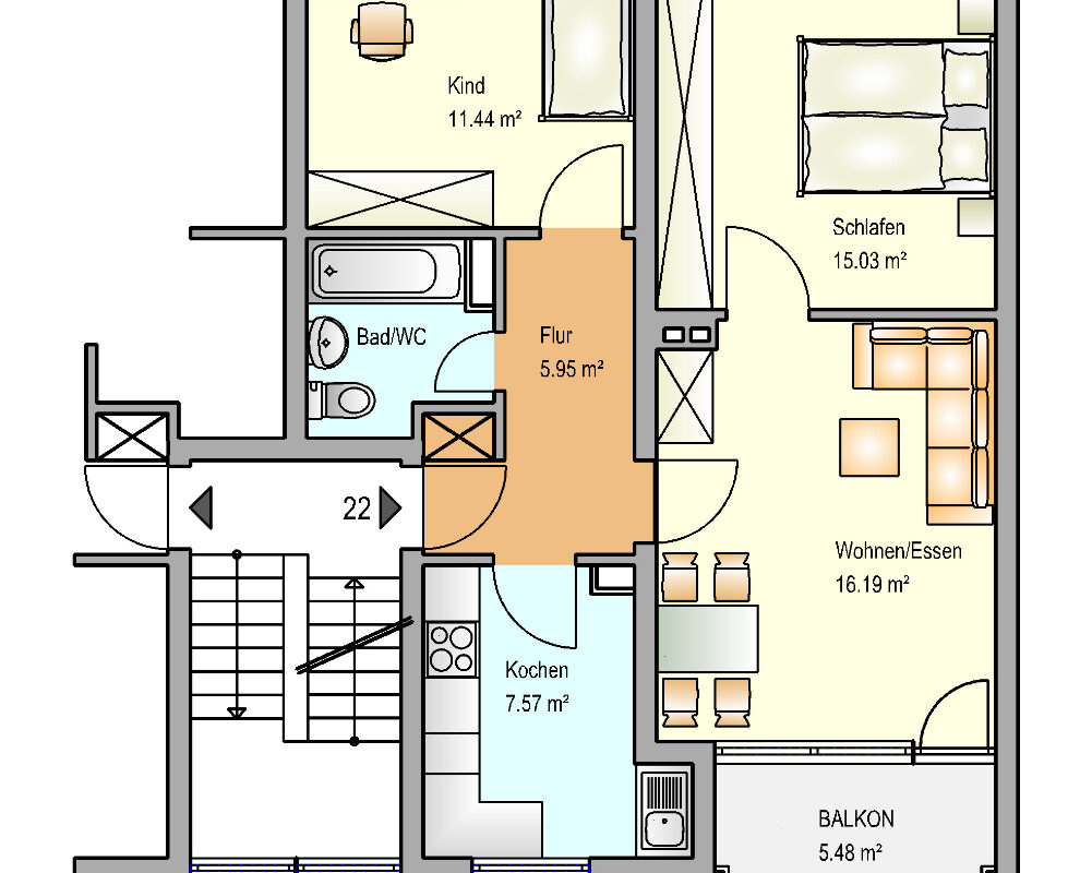 Bild zum Angebot: Pärchenwohnung mit Balkon!