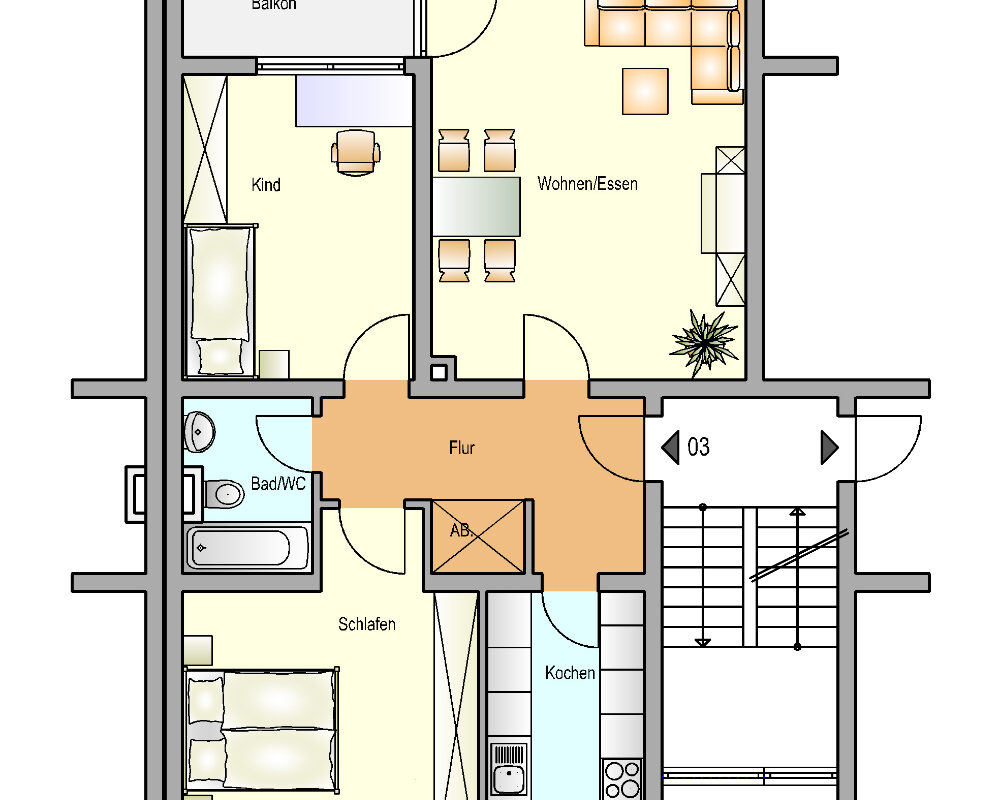 Bild zum Angebot: schöne große Wohnung mit Kinderzimmer