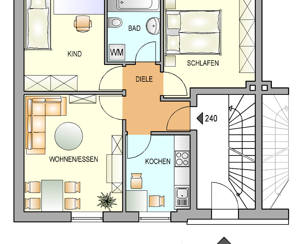 Bild zum Angebot: Erdgeschosswohnung mit eigenem Gartenanteil