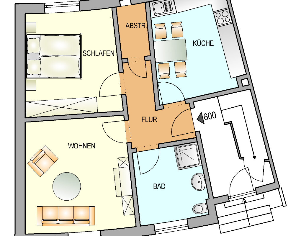 Bild zum Angebot: Hübsche Single-Wohnung mit WBS!