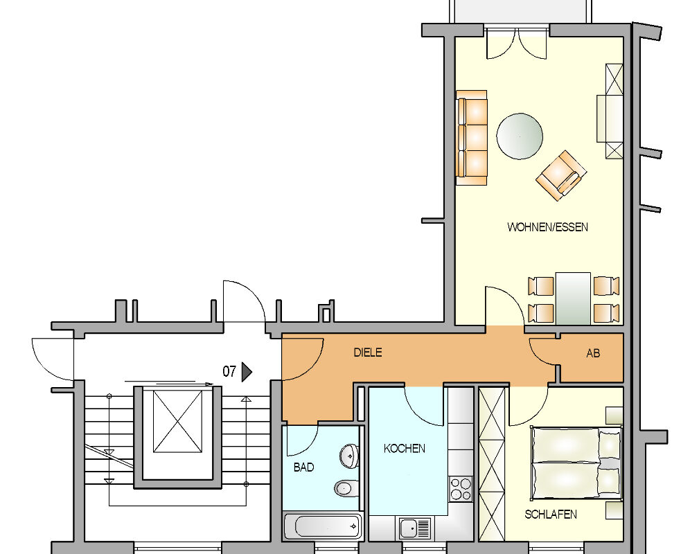 Bild zum Angebot: Zentral gelegen mit Aufzug und Balkon!
