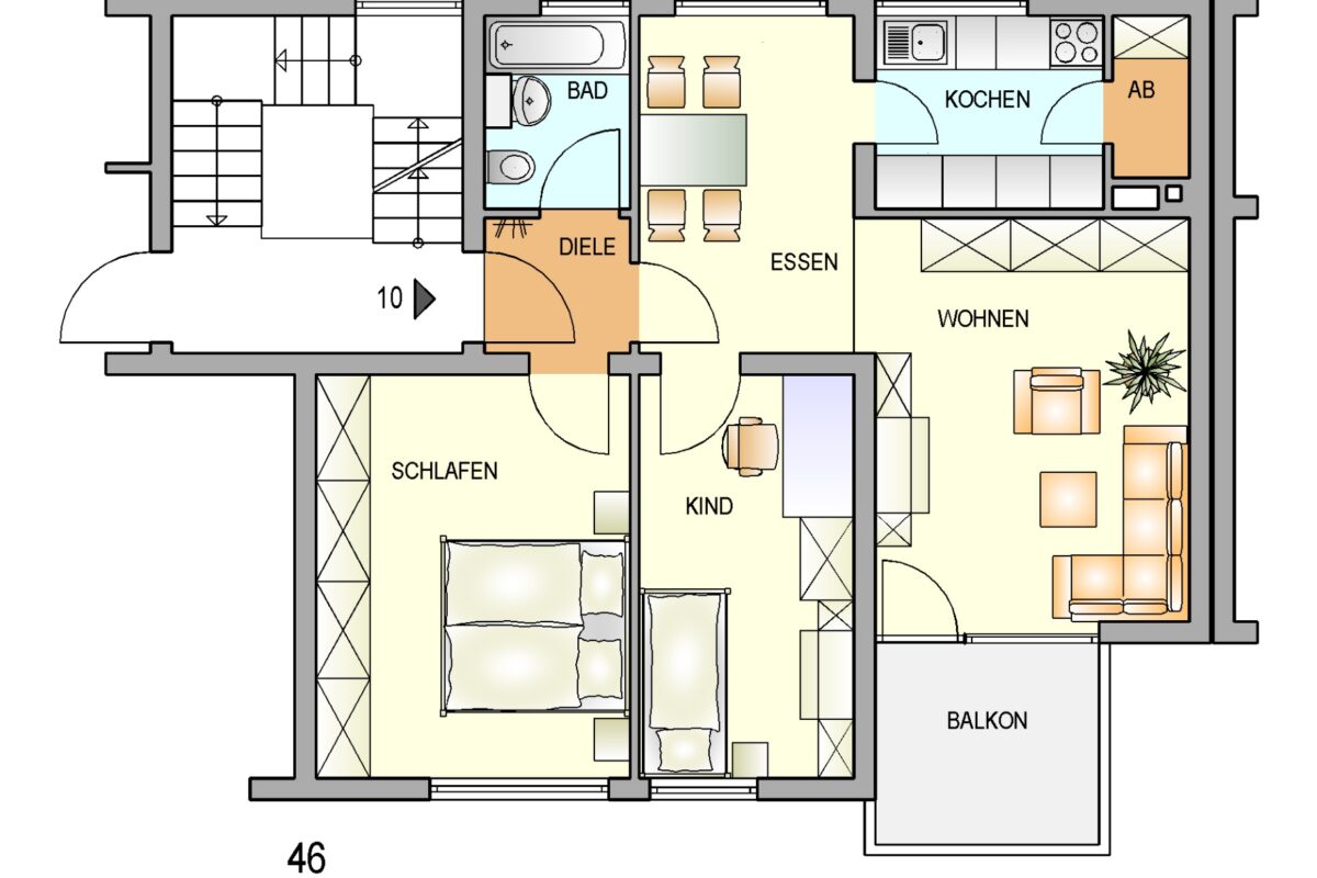 Bild zum Angebot: Moderne Wohnung mit Balkon am Hasenberg