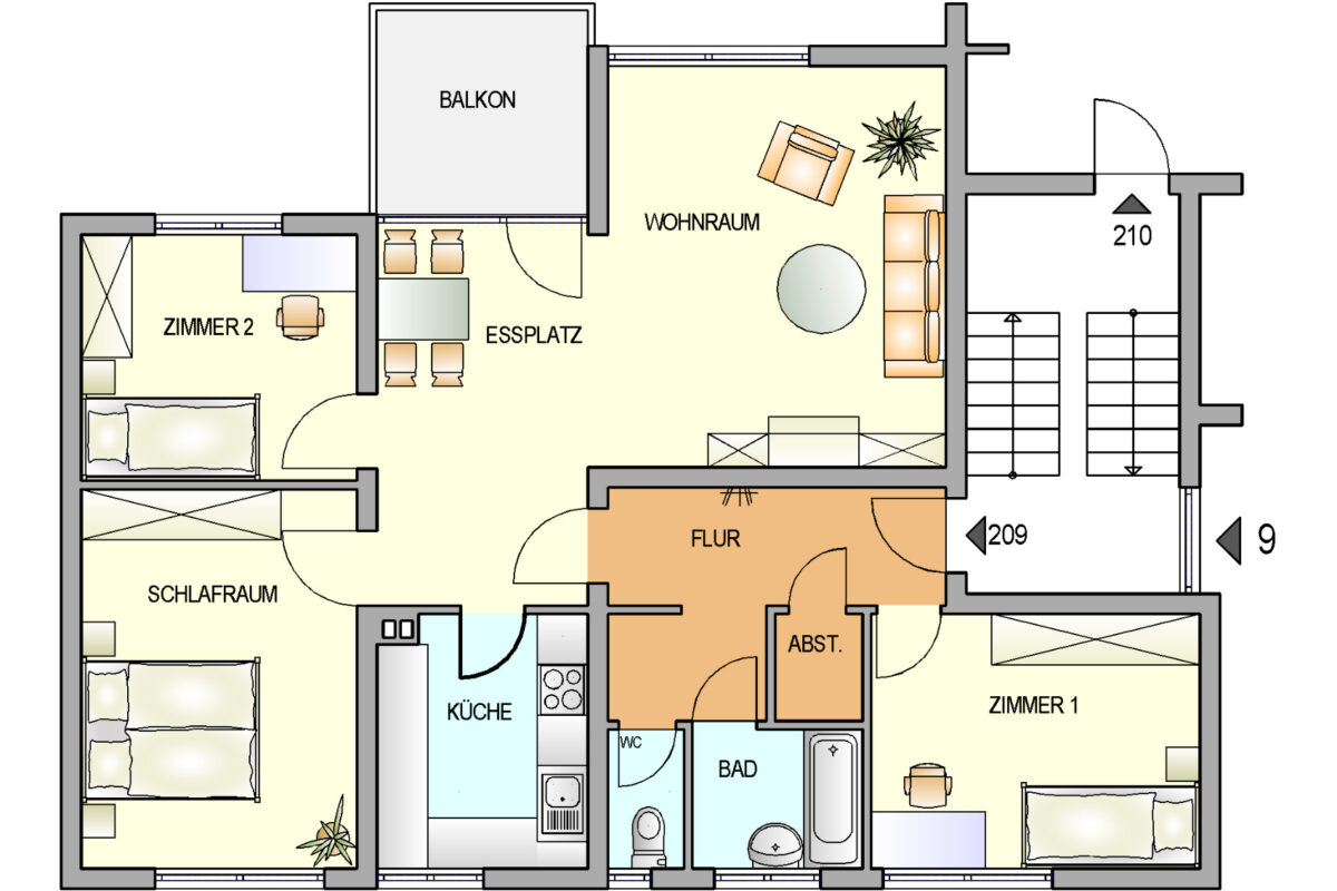 Bild zum Angebot: Super Aufteilung mit Balkon in familienfreundlicher Lage