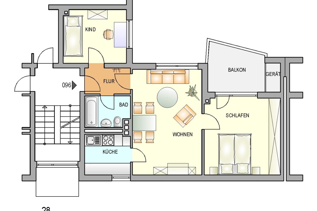 Bild zum Angebot: schöne kleine Wohnung mit Kinder- oder Arbeitszimmer ab Dez. frei