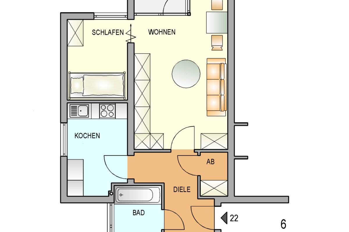 Bild zum Angebot: kleine 2-Zimmer in Stadtnähe