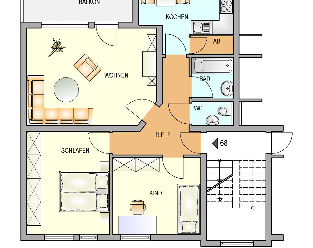 Bild zum Angebot: Super geschnittene Wohnung mit Balkon!