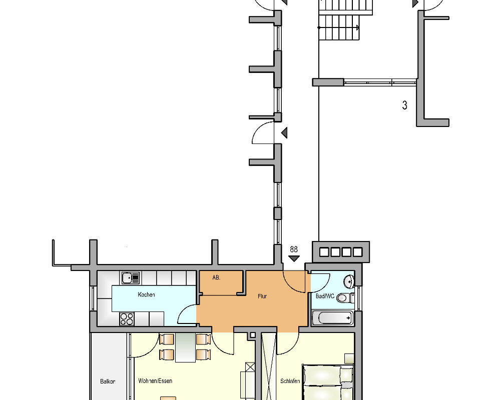 Bild zum Angebot: Modernisierte Wohnung mit Blick ins Grüne