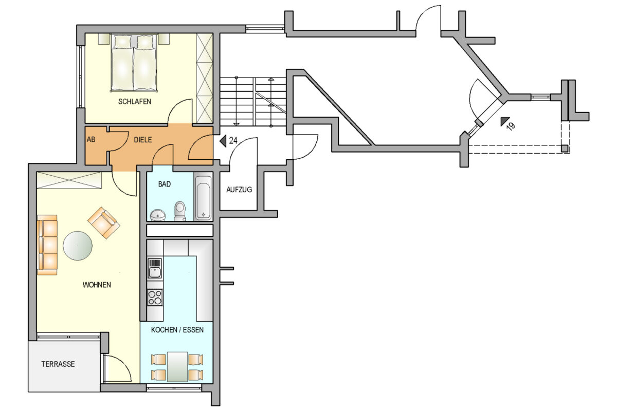Bild zum Angebot: Altersgerechte Wohnung mit Terrasse in zentraler Lage
