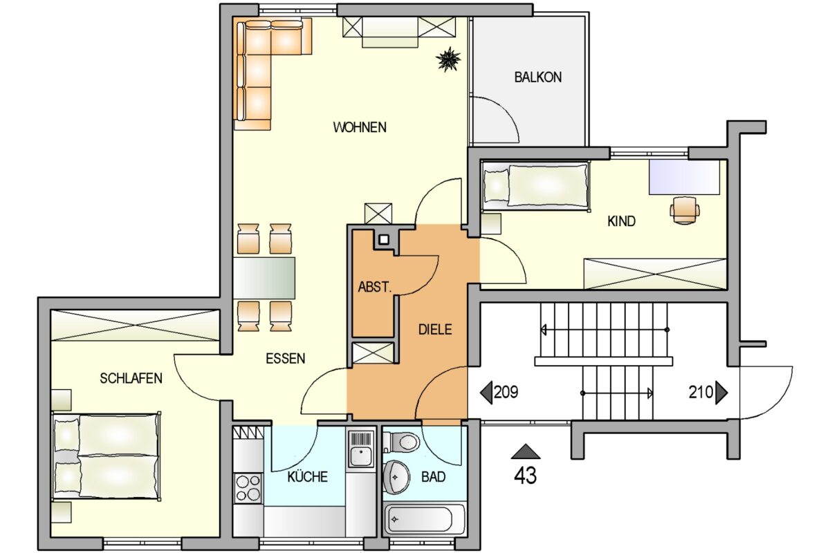 Bild zum Angebot: Familienfreundliche Wohnung mit Balkon am Hasenberg