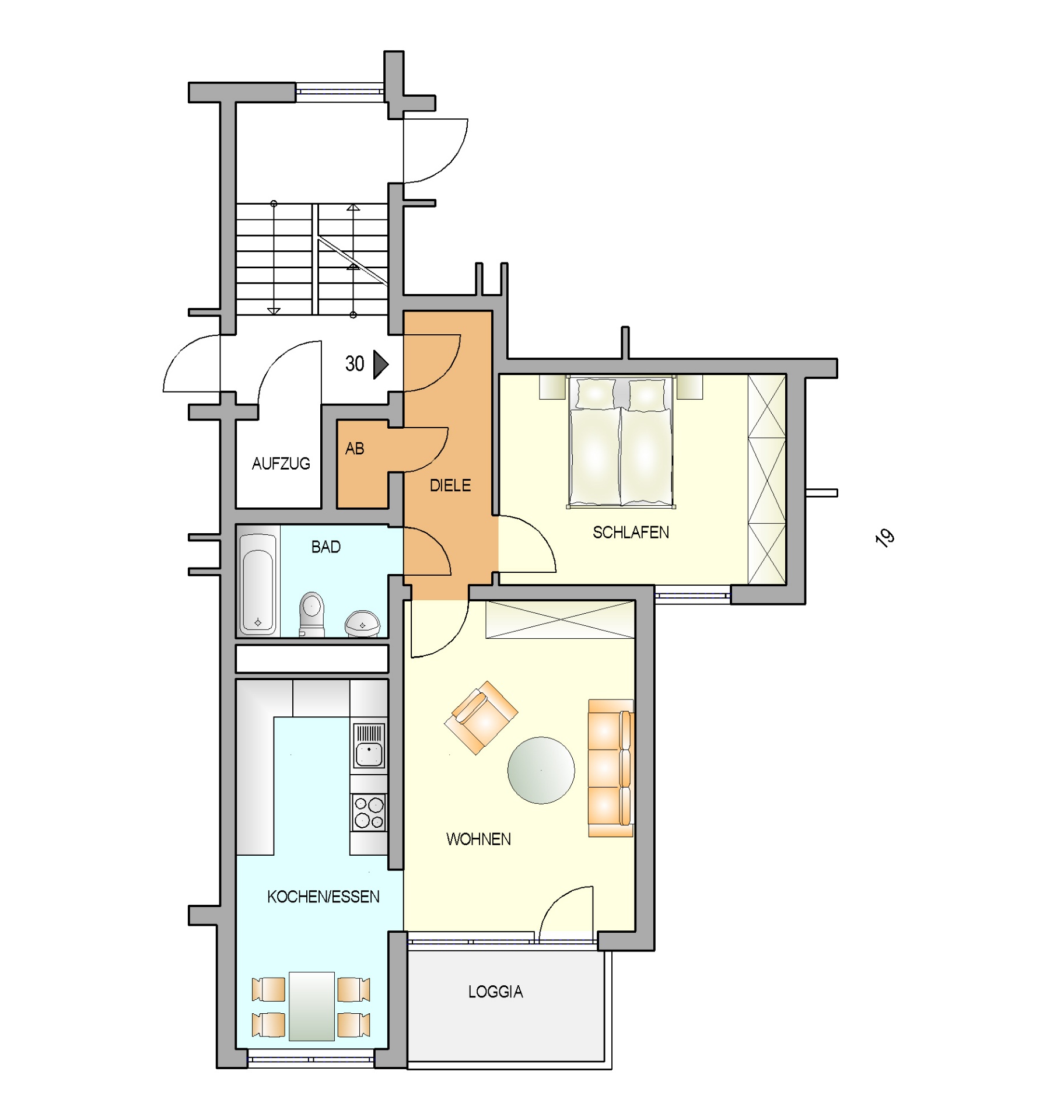 Bild zum Angebot: Ruhige Wohnung mitten in der Innenstadt
