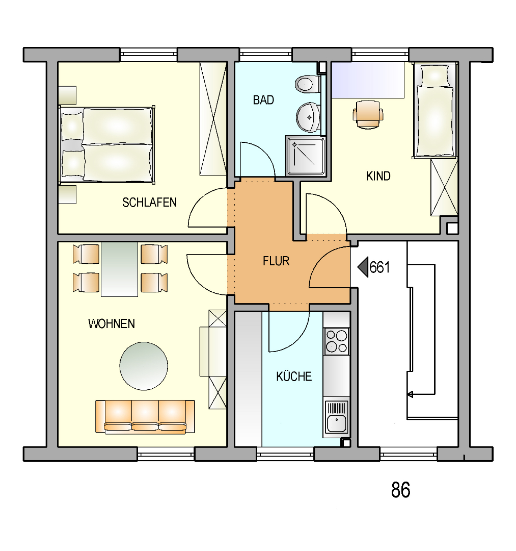 Bild zum Angebot: Helle Wohnung mit Gartenanteil am Neuenhof