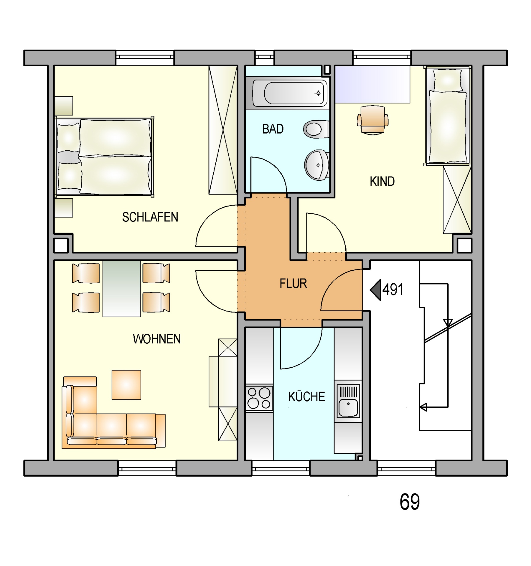 Bild zum Angebot: Ruhig wohnen mit Mietergarten als Extra
