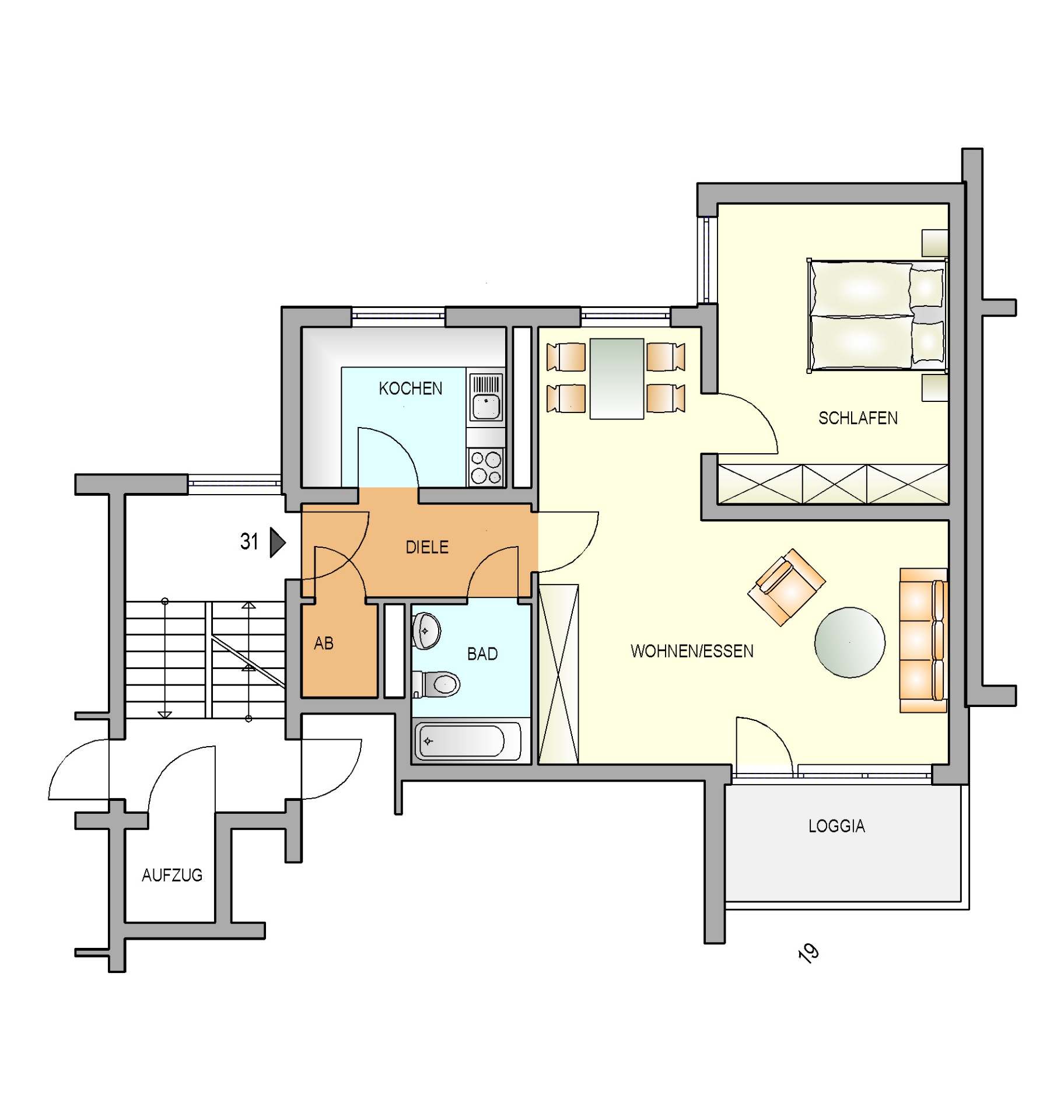 Bild zum Angebot: Geräumige Wohnung mit Balkon in zentraler Lage