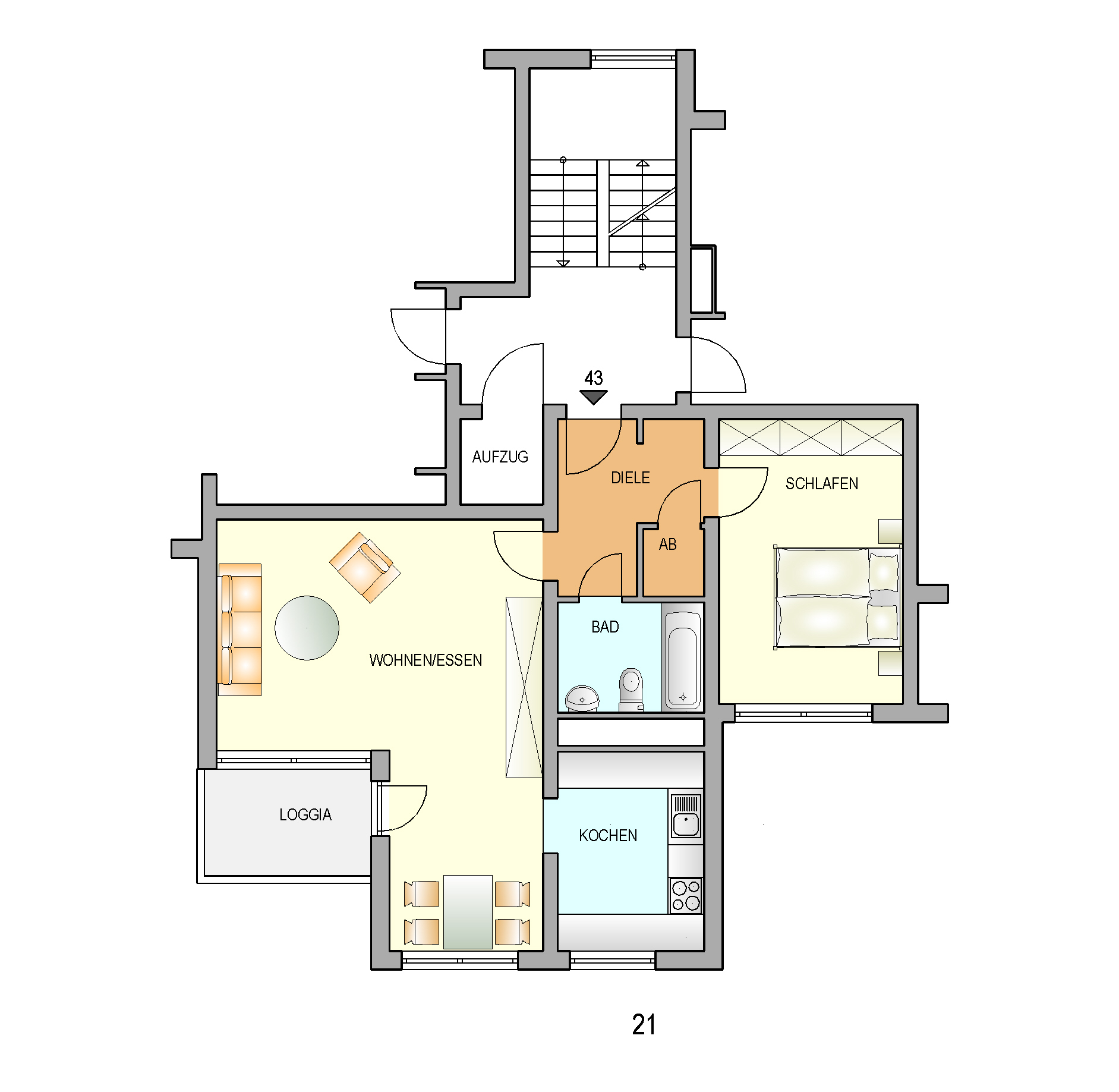 Bild zum Angebot: Zentral wohnen in der City mit tollem Balkon
