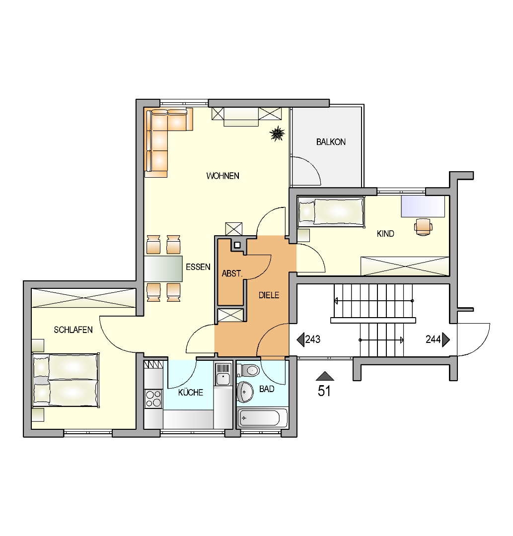 Bild zum Angebot: Lichtdurchflutete moderne Wohnung am Hasenberg