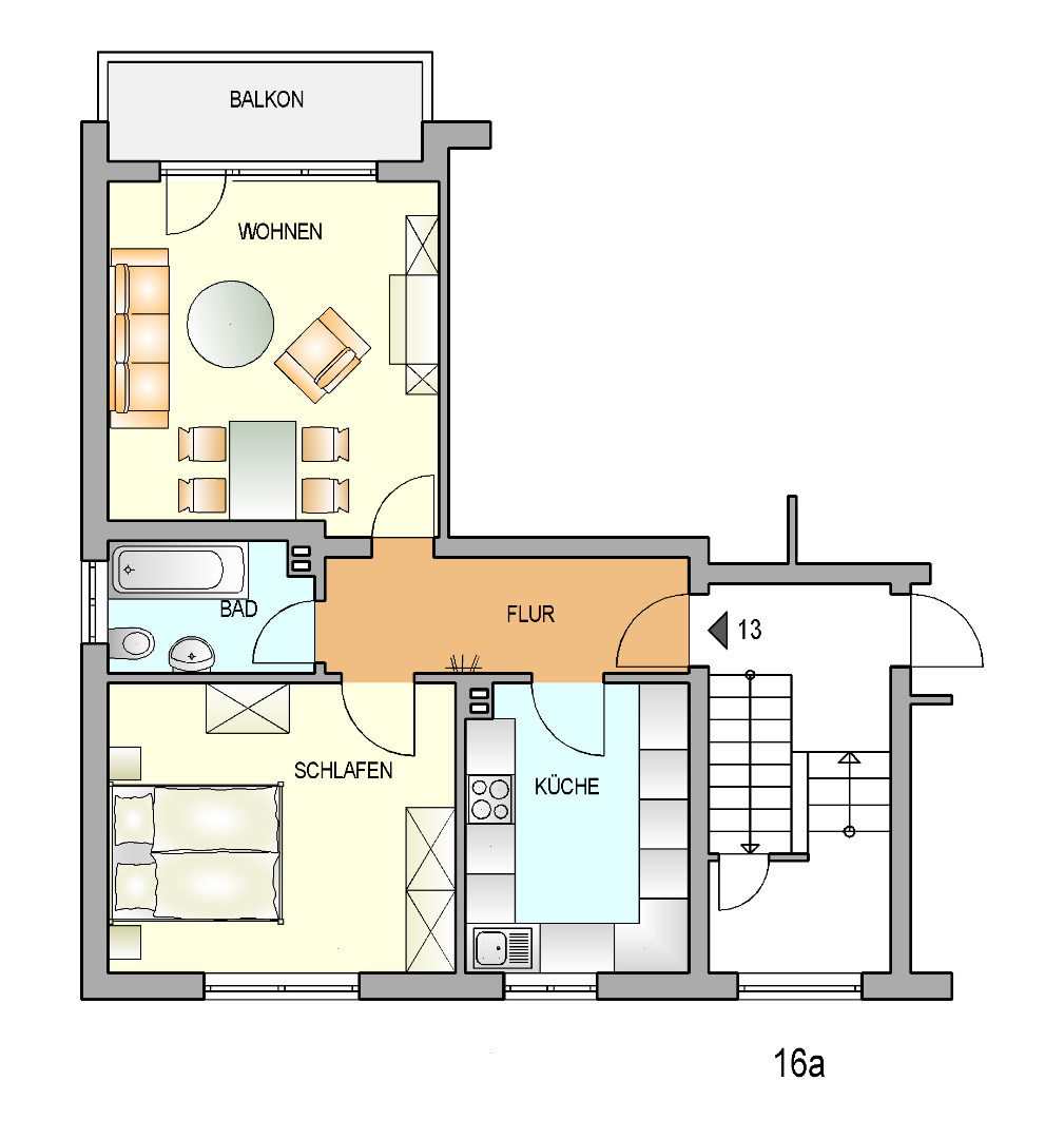 Bild zum Angebot: Geräumige 2-Zimmer-Wohnung mit Balkon
