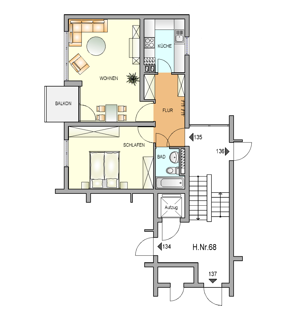 Bild zum Angebot: Gemütliche Wohnung mit modernisiertem Bad am Hasenberg