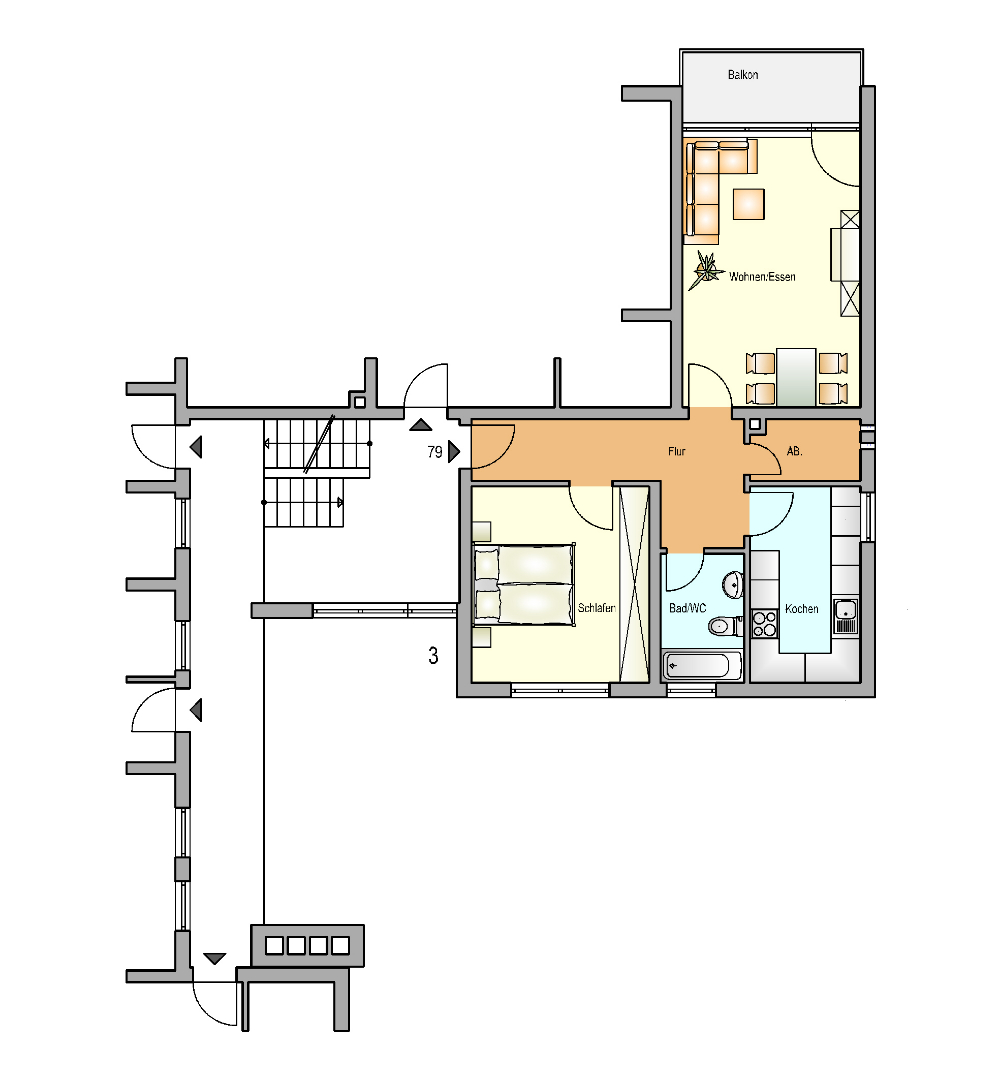 Bild zum Angebot: Moderne Wohnung mit Balkon in ruhiger Lage