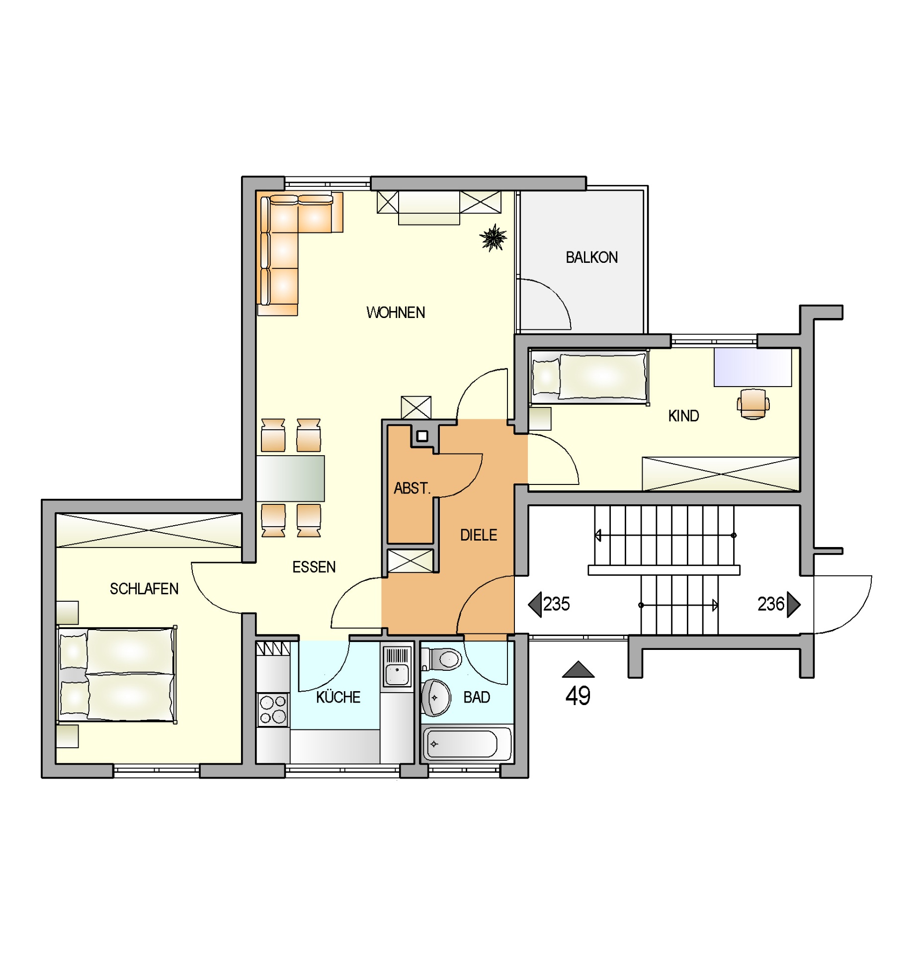 Bild zum Angebot: Modernisierte Wohnung in ruhiger Lage am Hasenberg