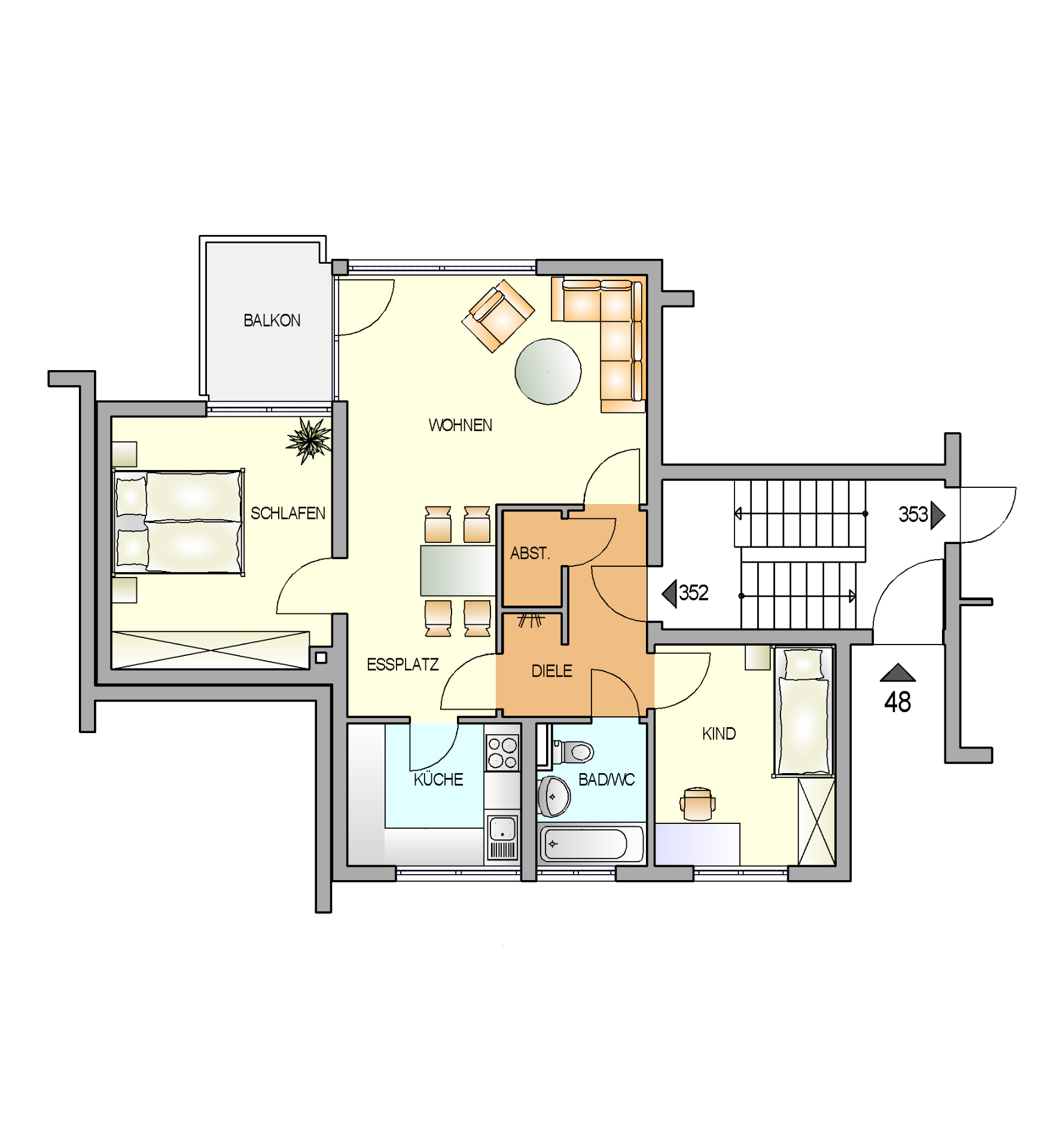 Bild zum Angebot: Geräumige Wohnung mit Balkon in schöner Lage