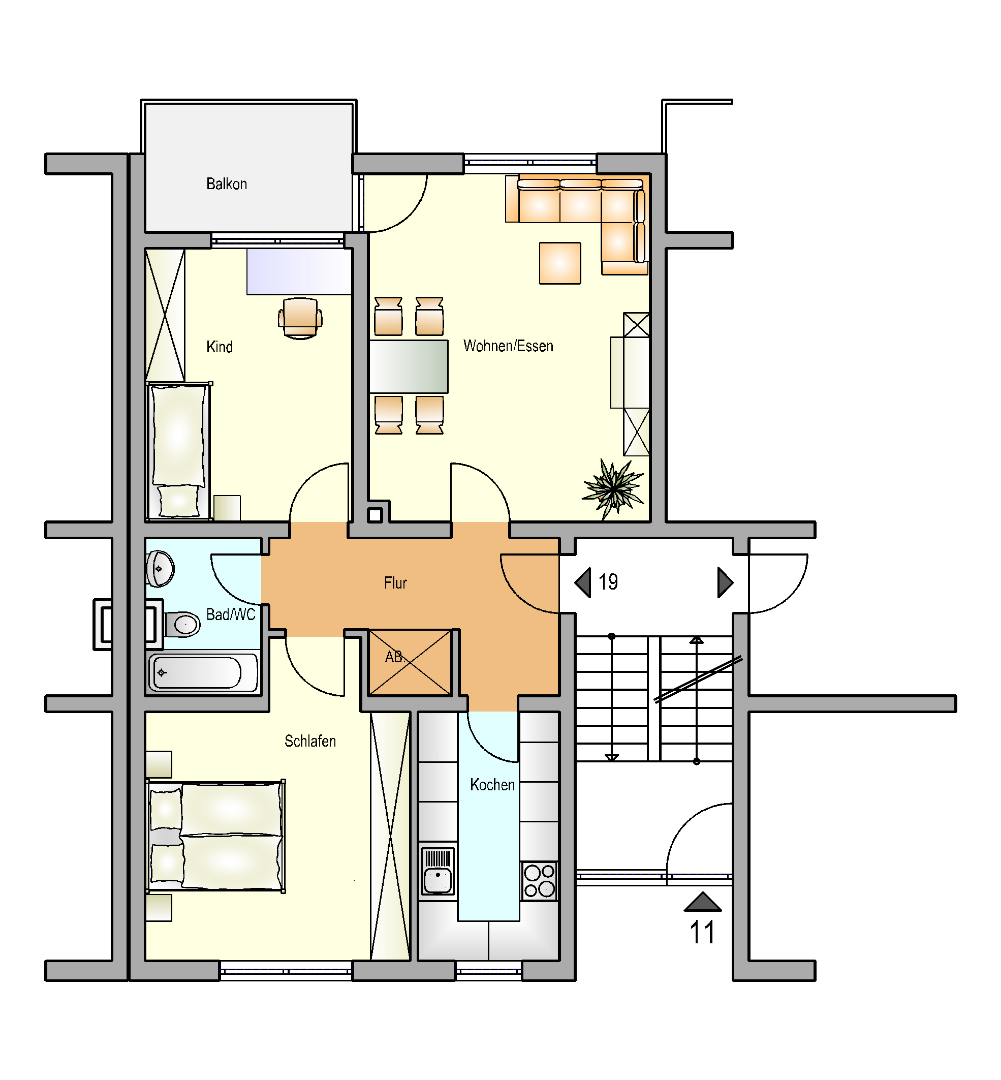 Bild zum Angebot: Moderne Erdgeschosswohnung mit Balkon